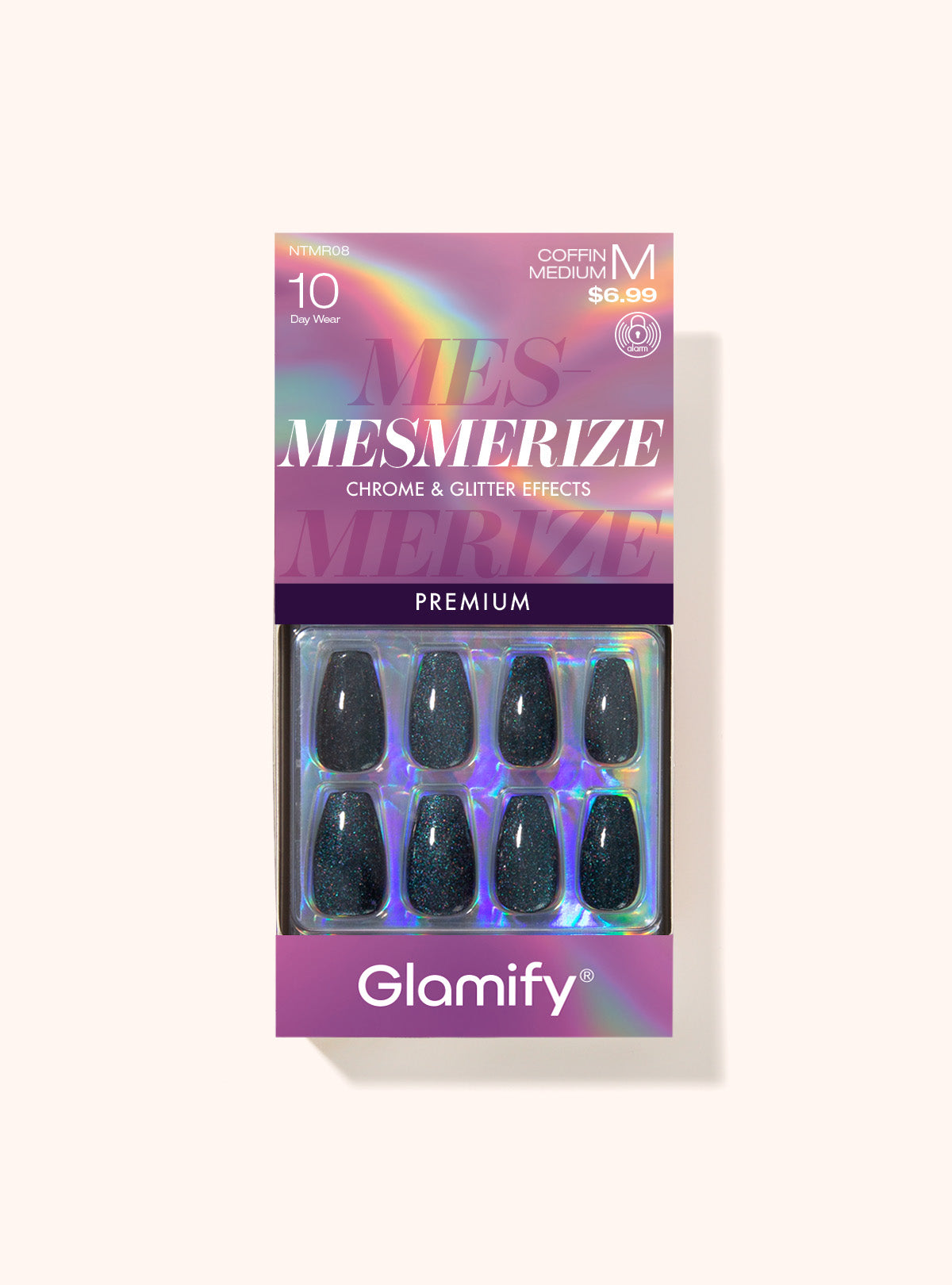 NTMR08 Mesmerize Premium Press On Nails - Coffin Medium