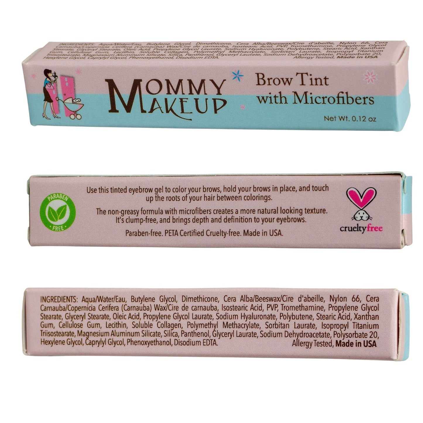 Clump-free, paraben-free, talc free, allergy tested, PETA certified cruelty free Brow Tint with Microfibers #Brow_Tint