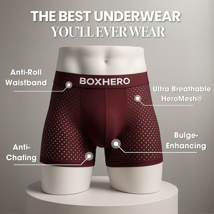 3-Pack Red - PREMIUM BAMBOO FIBRE BOXER SHORTS 1.0